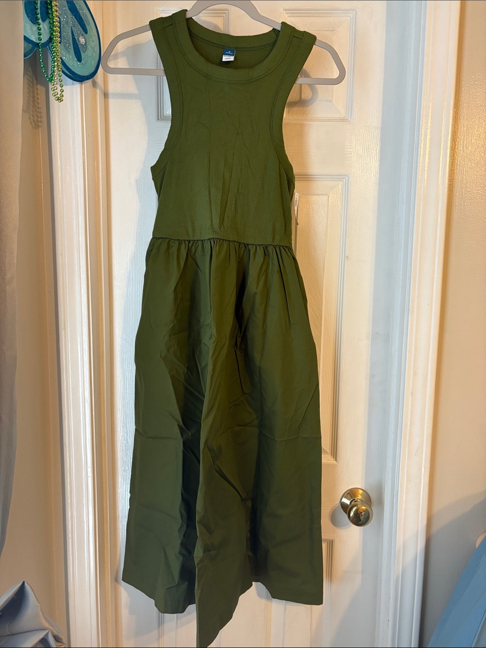 NWT Old navy mixed media midi dress with pockets and double lined tank. MP